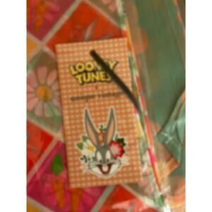 Unique Vintage x Looney Tunes Bugs Bunny Checkered Chiffon Scarf Retro New Rare!